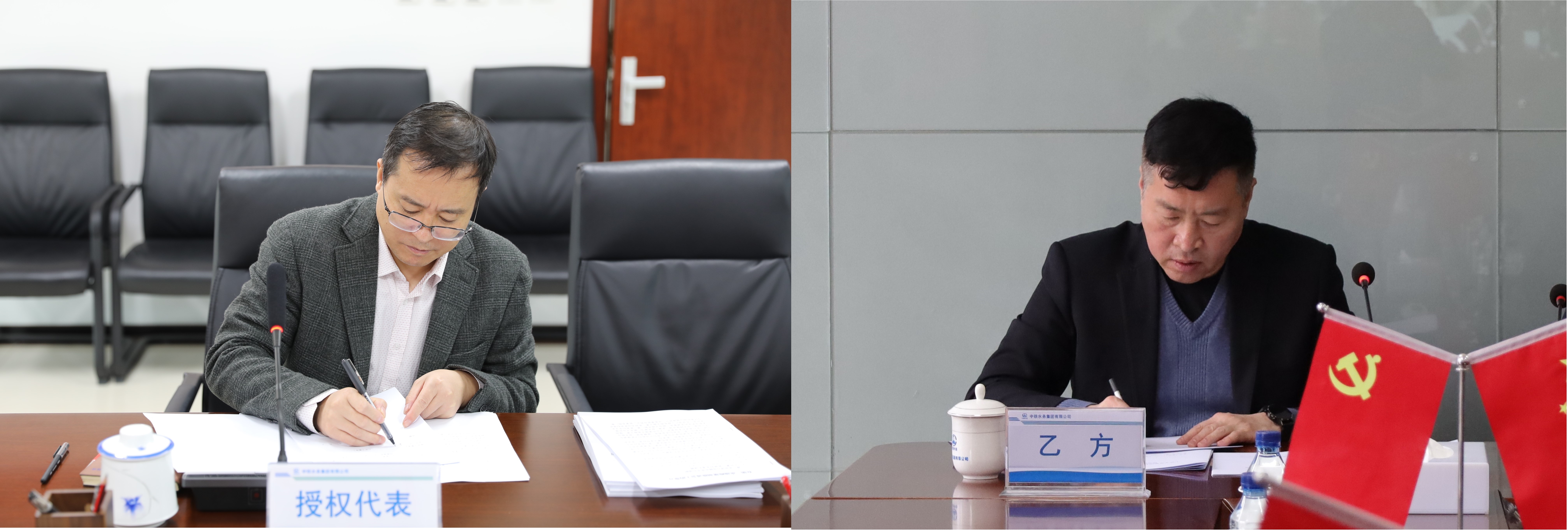 王文刚（左）、吴琦（右）签约